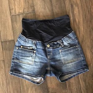 Denim Full Panel Maternity Shorts, Medium